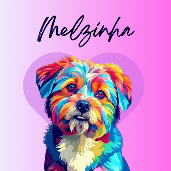 Arte Digital Pet Personalizada Colorida