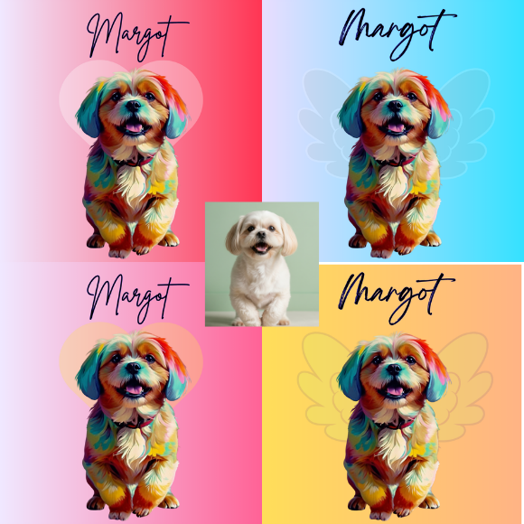 Arte Digital Pet Personalizada Colorida
