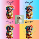 Arte Digital Pet Personalizada Colorida