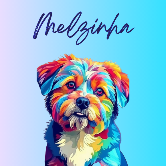Arte Digital Pet Personalizada Colorida